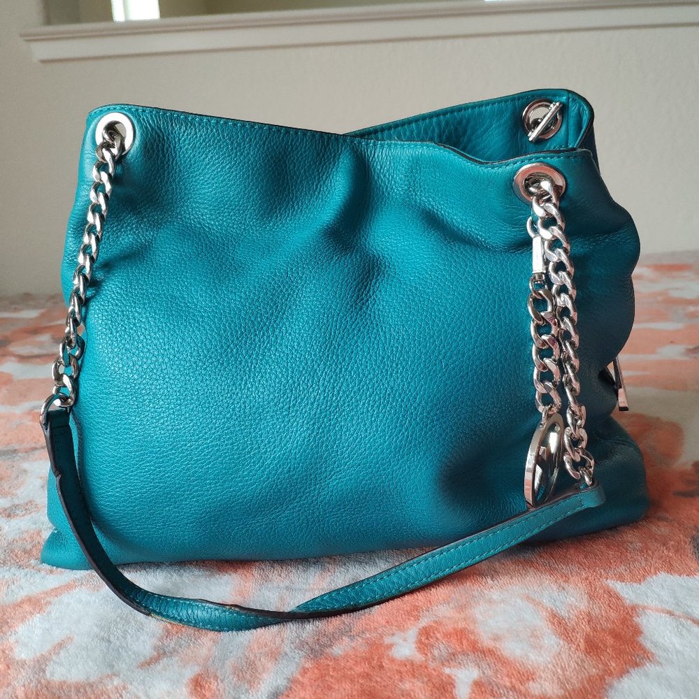 Michael Kors blue leather hobo bag, shoulder bag, purse